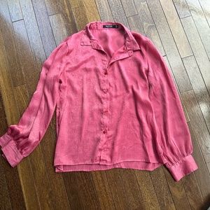 Nasty Gal- Pink Button Down - (sz 2, S)